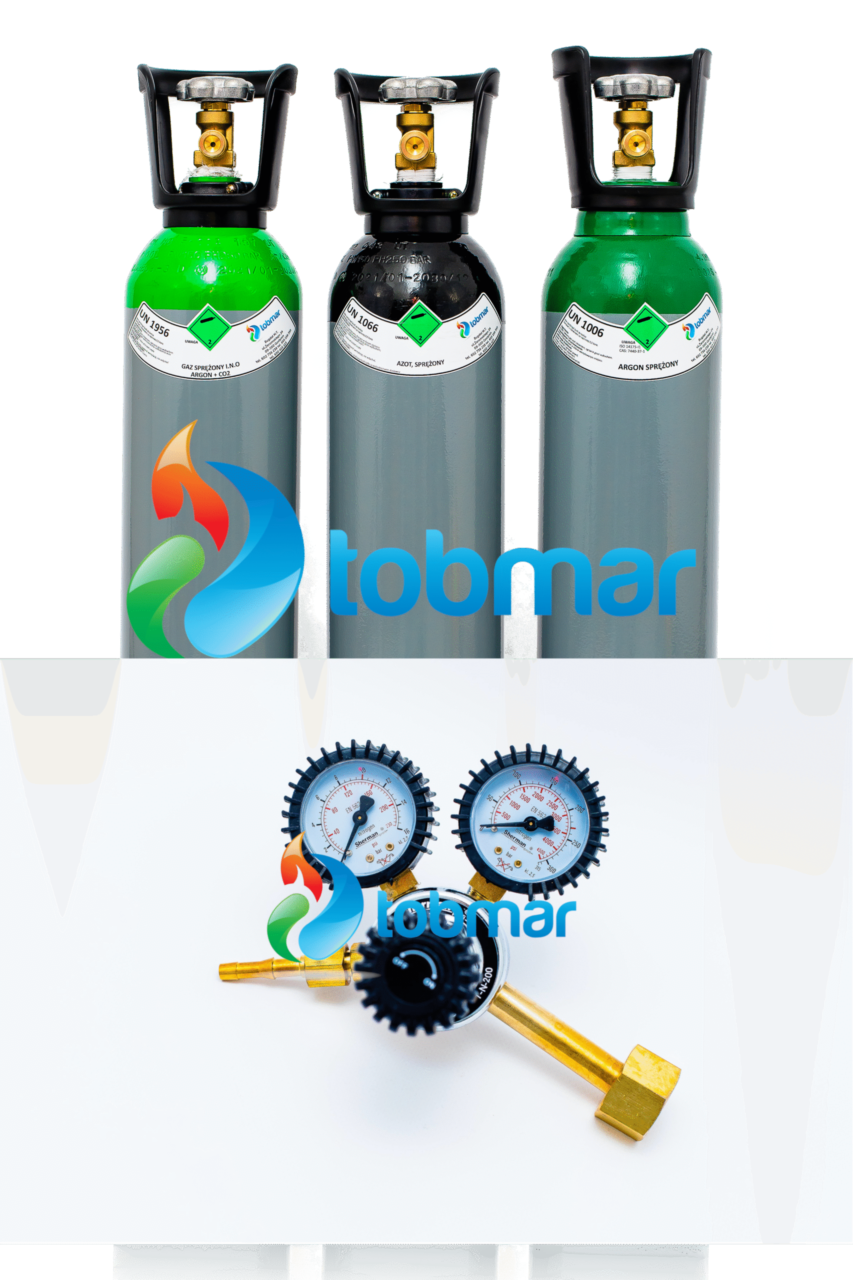 ZESTAW PEŁNA NOWA BUTLA + REDUKTOR MIX 8L 150 BAR (ARGON 82% + CO2 18%)